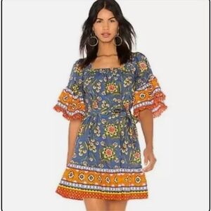 Joie Chloris Sun Dress Floral in Baja Blue